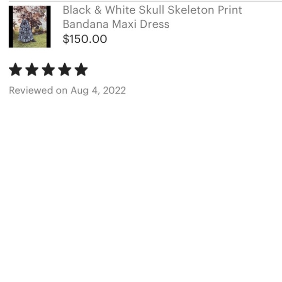 LAST ONE 💀 Handmade Black & White Skull Skeleton Print Bandana Maxi Dress - Picture 4 of 14